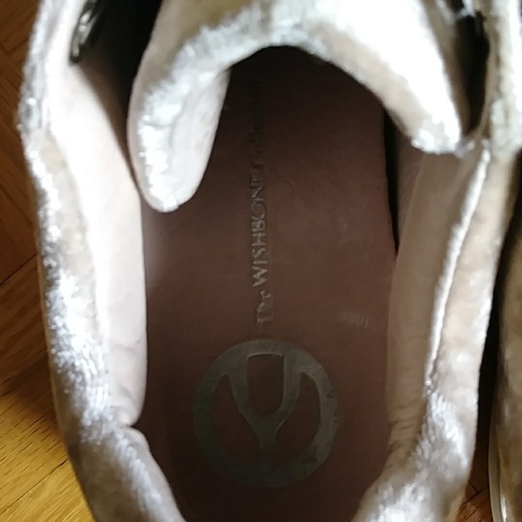 The Wishbone Collection from Browns crushed velvet velour platform sneakers - Picture 8 of 11